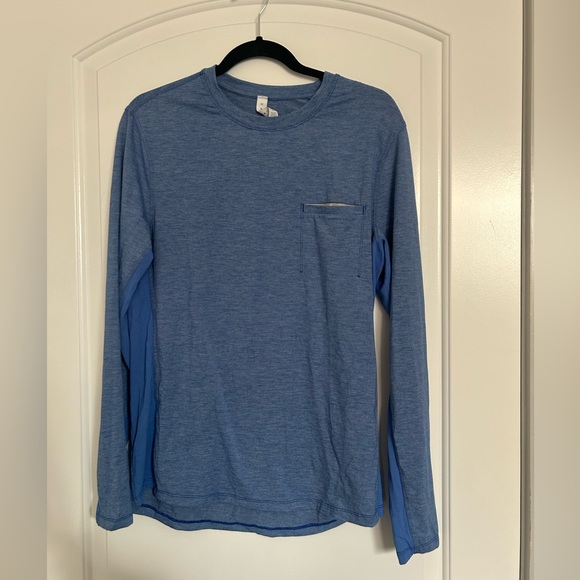 Lululemon Mens Medium Vent Pocket Long Sleeve Shirt Performance Workout - Picture 1 of 12